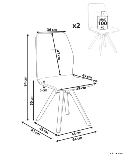 Set di 2 sedie da pranzo ALKALI Bouclé Bianco sporco