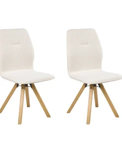 Set di 2 sedie da pranzo ALKALI Bouclé Bianco sporco