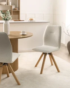 Set di 2 sedie da pranzo ALKALI Bouclé Bianco sporco