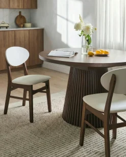 Set di 2 sedie da pranzo AMERY Legno Bianco sporco/Marrone