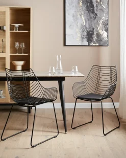 Set di 2 sedie da pranzo ANNAPOLIS Metallo Nero