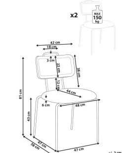Set di 2 sedie da pranzo ADELANTO Metallo Beige chiaro