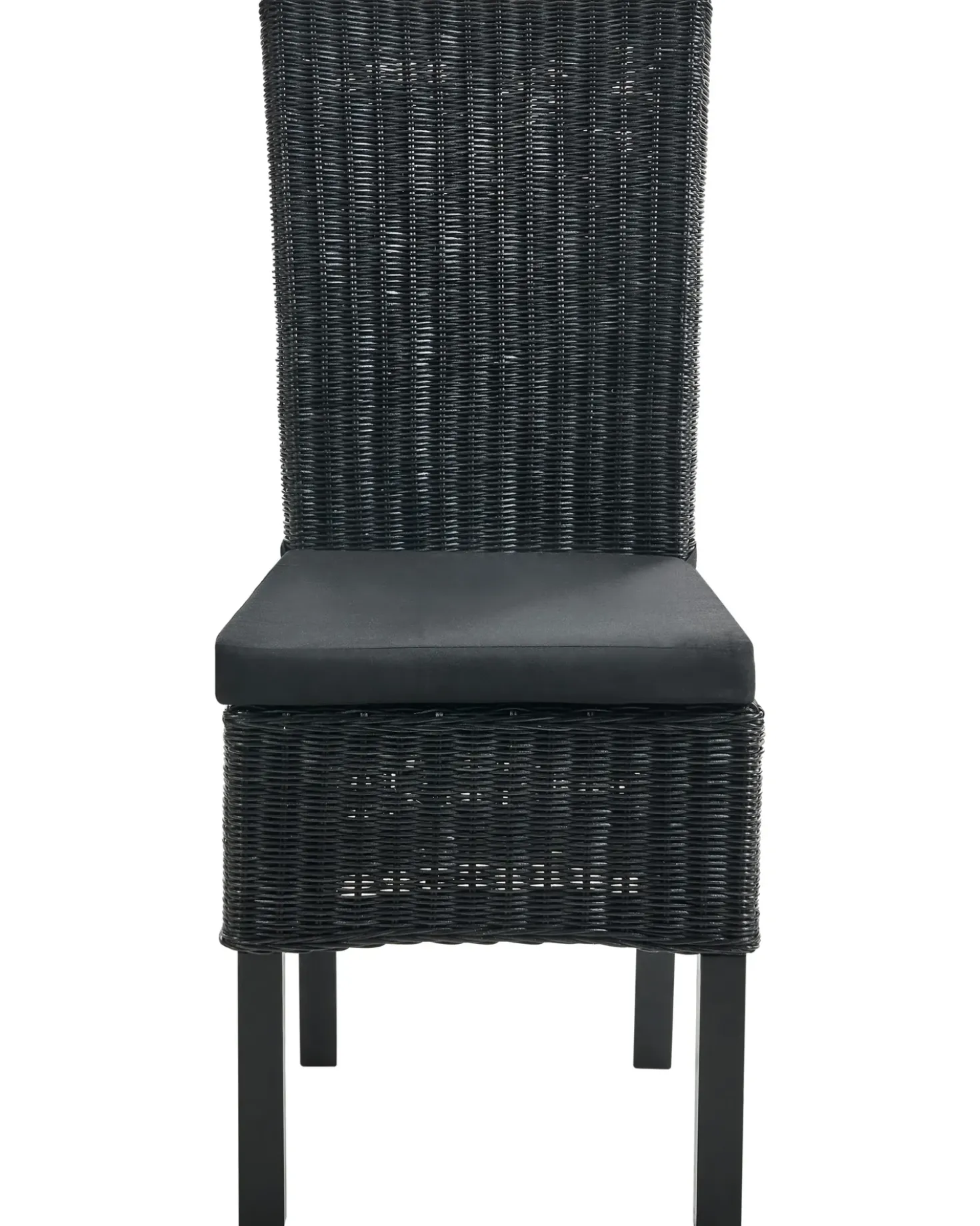 Set di 2 sedie da pranzo ANDES Rattan Nero