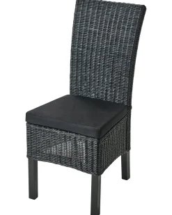 Set di 2 sedie da pranzo ANDES Rattan Nero