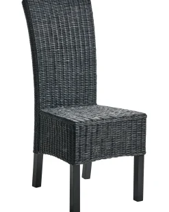 Set di 2 sedie da pranzo ANDES Rattan Nero