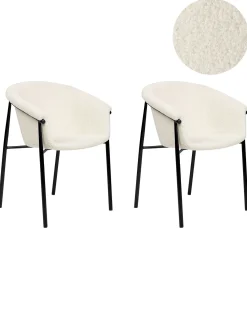 Set di 2 sedie da pranzo AMES Bouclé Bianco sporco