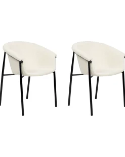Set di 2 sedie da pranzo AMES Bouclé Bianco sporco