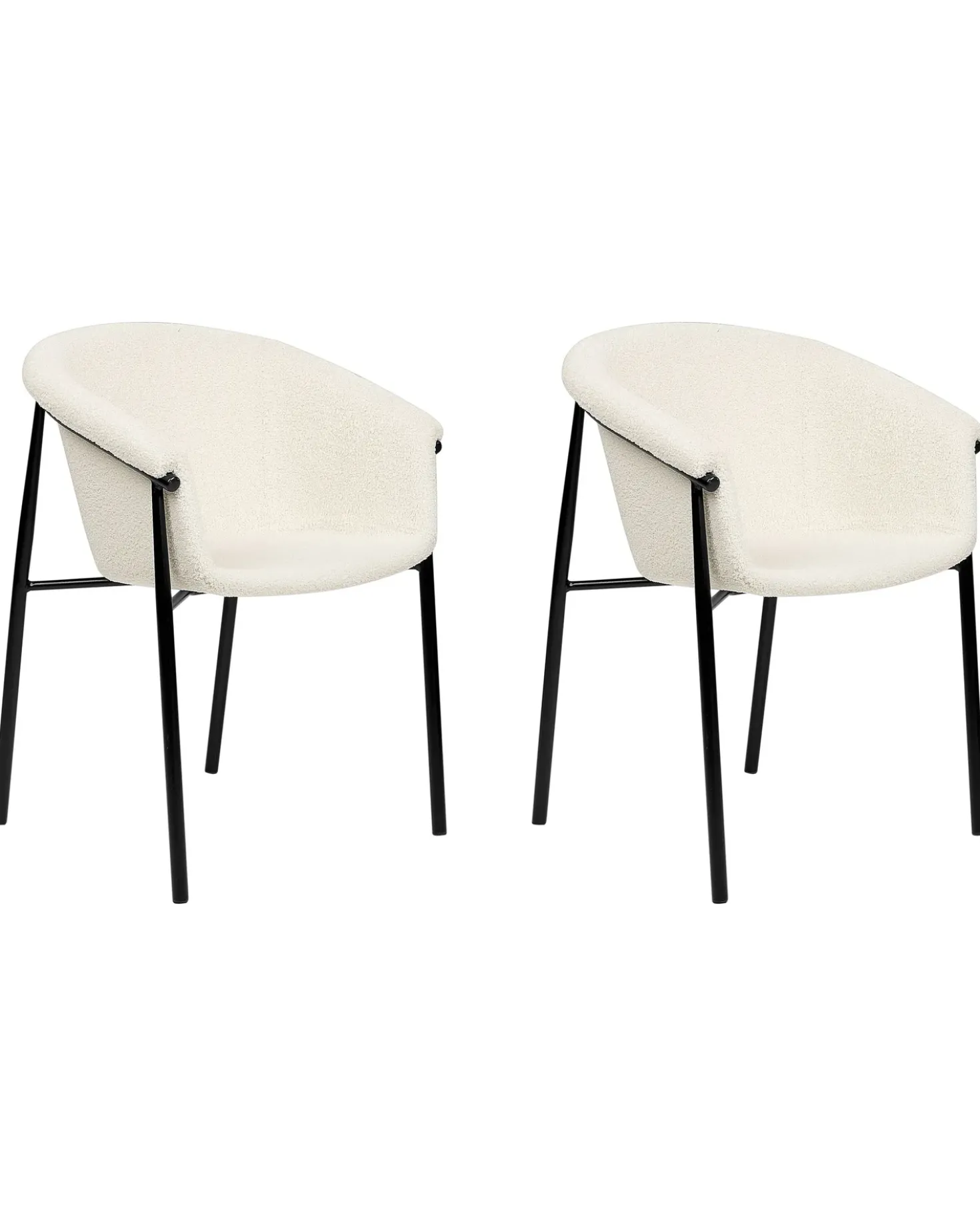 Set di 2 sedie da pranzo AMES Bouclé Bianco sporco