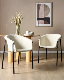 Set di 2 sedie da pranzo AMES Bouclé Bianco sporco