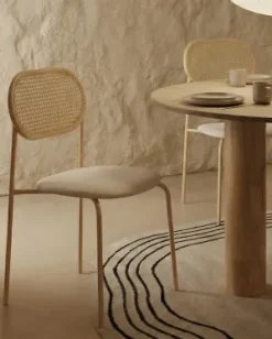 Set di 2 sedie da pranzo ADAVER Metallo Marrone chiaro