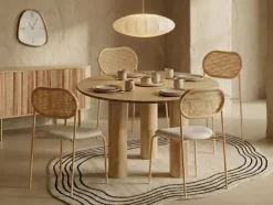 Set di 2 sedie da pranzo ADAVER Metallo Marrone chiaro