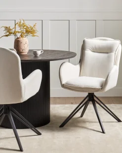 Set di 2 sedie da pranzo AVELAR Tessuto Beige chiaro