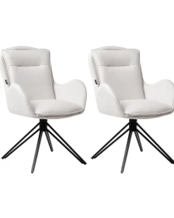 Set di 2 sedie da pranzo AVELAR Tessuto Beige chiaro