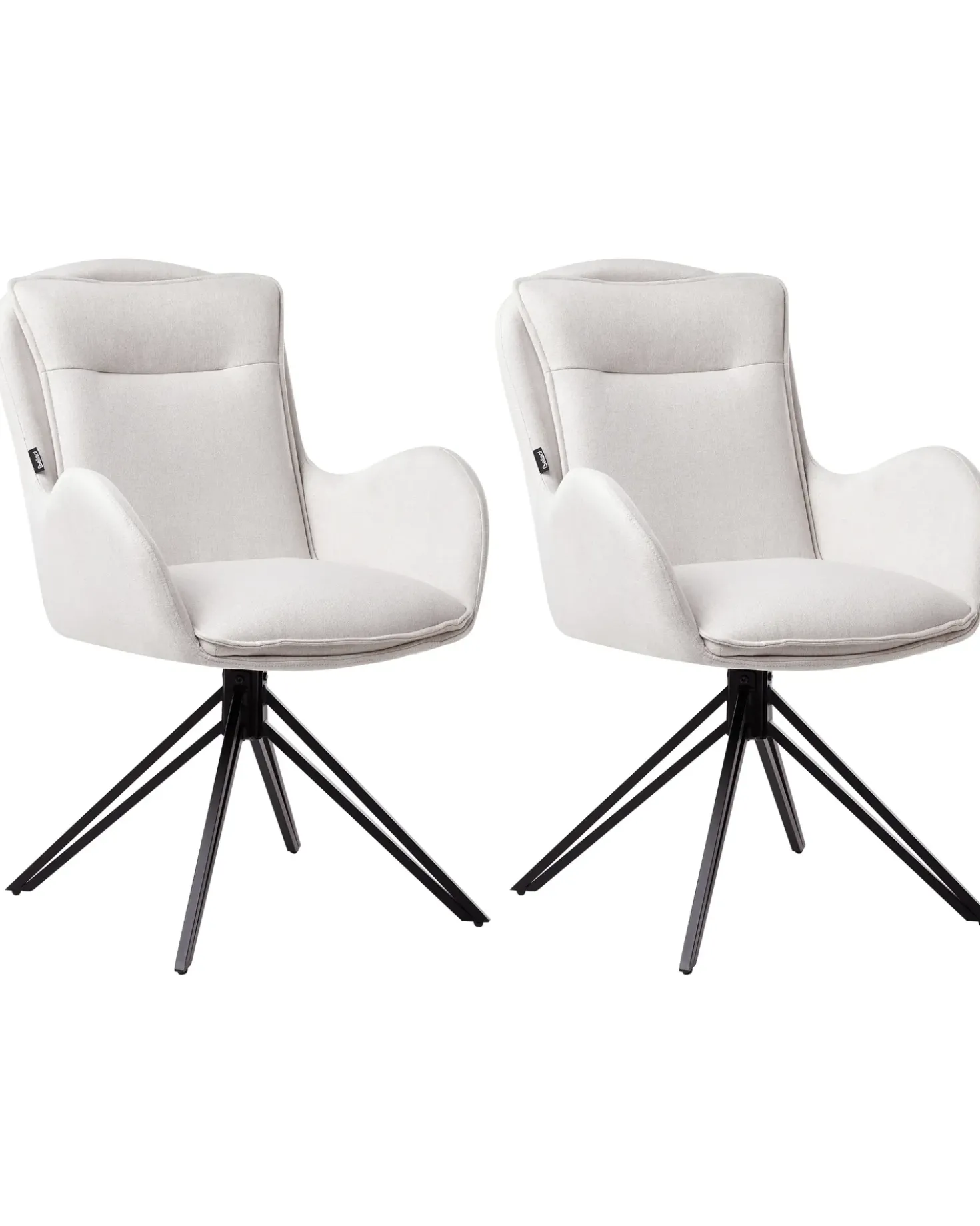Set di 2 sedie da pranzo AVELAR Tessuto Beige chiaro