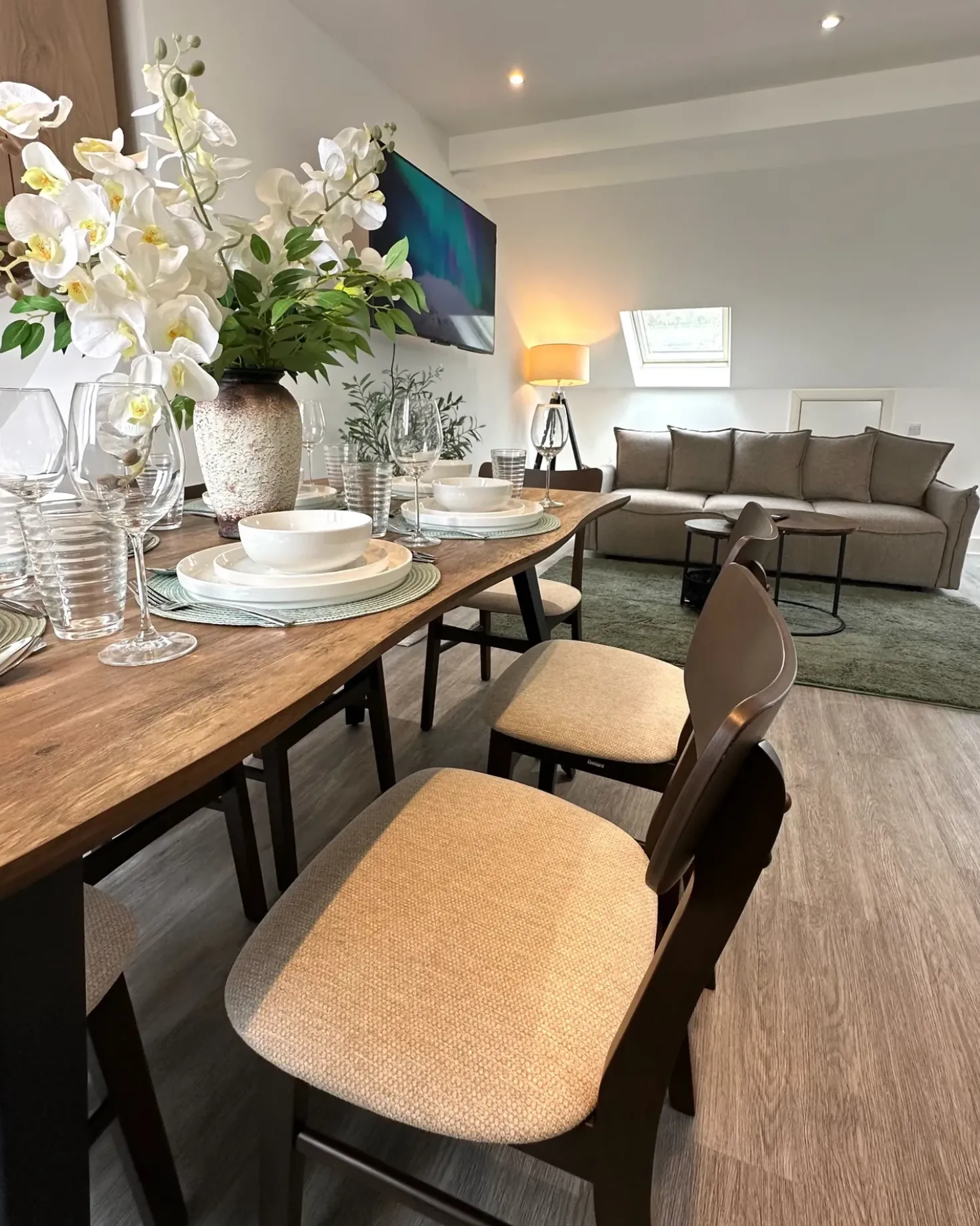 Set di 2 sedie da pranzo ANOKA Legno Marrone scuro/Beige