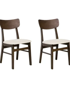 Set di 2 sedie da pranzo ANOKA Legno Marrone scuro/Beige