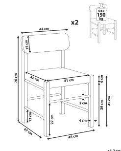 Set di 2 sedie da pranzo ALLOS Legno Marrone chiaro