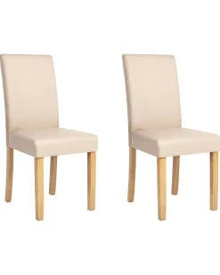Set di 2 sedie da pranzo BROADWAY Pelle sintetica Beige