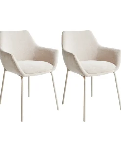 Set di 2 sedie da pranzo BOWDON Ciniglia Beige chiaro