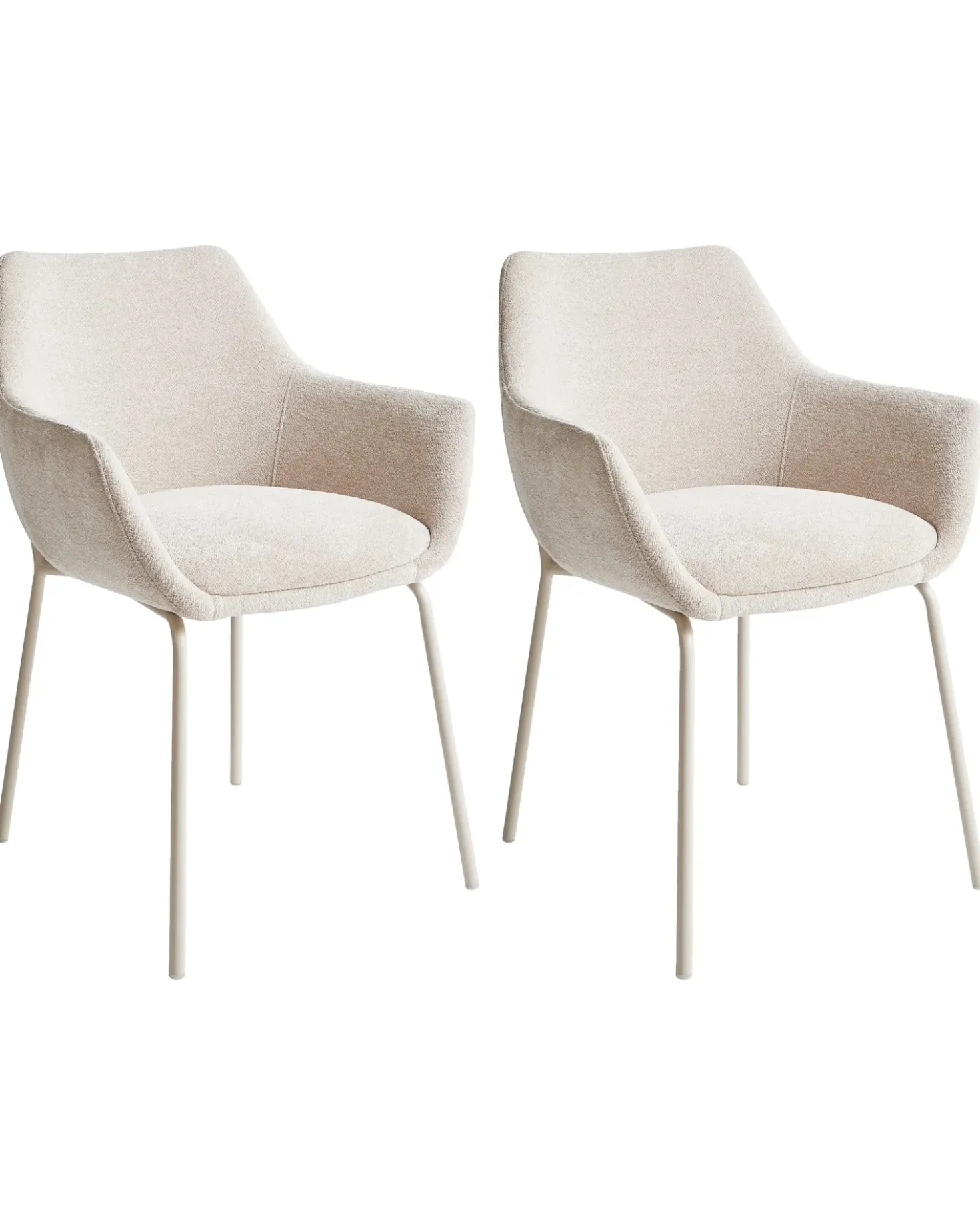 Set di 2 sedie da pranzo BOWDON Ciniglia Beige chiaro