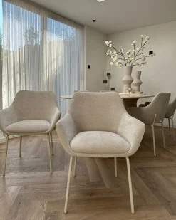 Set di 2 sedie da pranzo BOWDON Ciniglia Beige chiaro