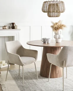 Set di 2 sedie da pranzo BOWDON Ciniglia Beige chiaro