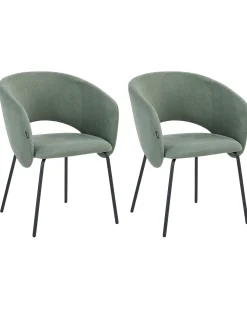 Set di 2 sedie da pranzo BLAKELY Tessuto Verde chiaro