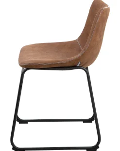 Set di 2 sedie da pranzo BATAVIA Tessuto Marrone dorato