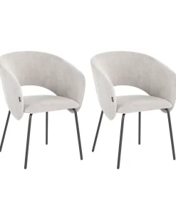 Set di 2 sedie da pranzo BLAKELY Tessuto Bianco sporco