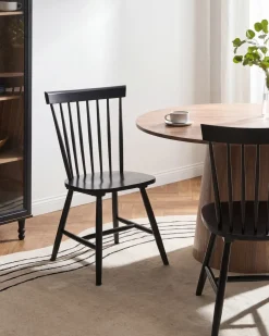 Set di 2 sedie da pranzo BURGES Legno Nero