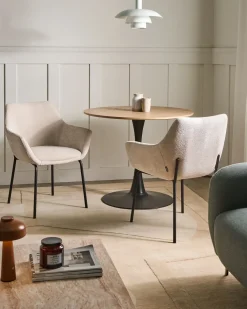 Set di 2 sedie da pranzo BOWDON Ciniglia Beige chiaro