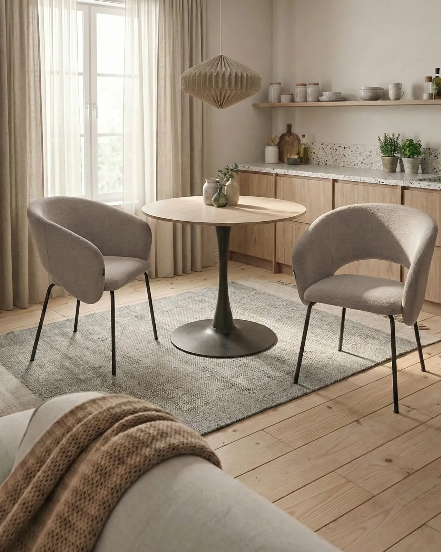 Set di 2 sedie da pranzo BLAKELY Tessuto Tortora
