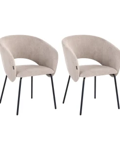 Set di 2 sedie da pranzo BLAKELY Tessuto Tortora
