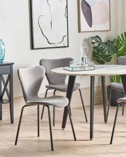 Set di 2 sedie da pranzo BOONVILLE Velluto Grigio chiaro