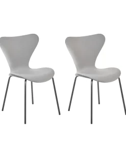 Set di 2 sedie da pranzo BOONVILLE Velluto Grigio chiaro