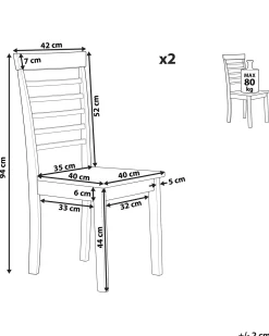 Set di 2 sedie da pranzo BATTERSBY Legno Bianco