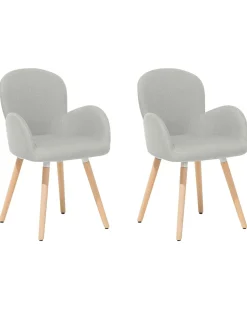 Set di 2 sedie da pranzo BROOKVILLE Tessuto Grigio chiaro
