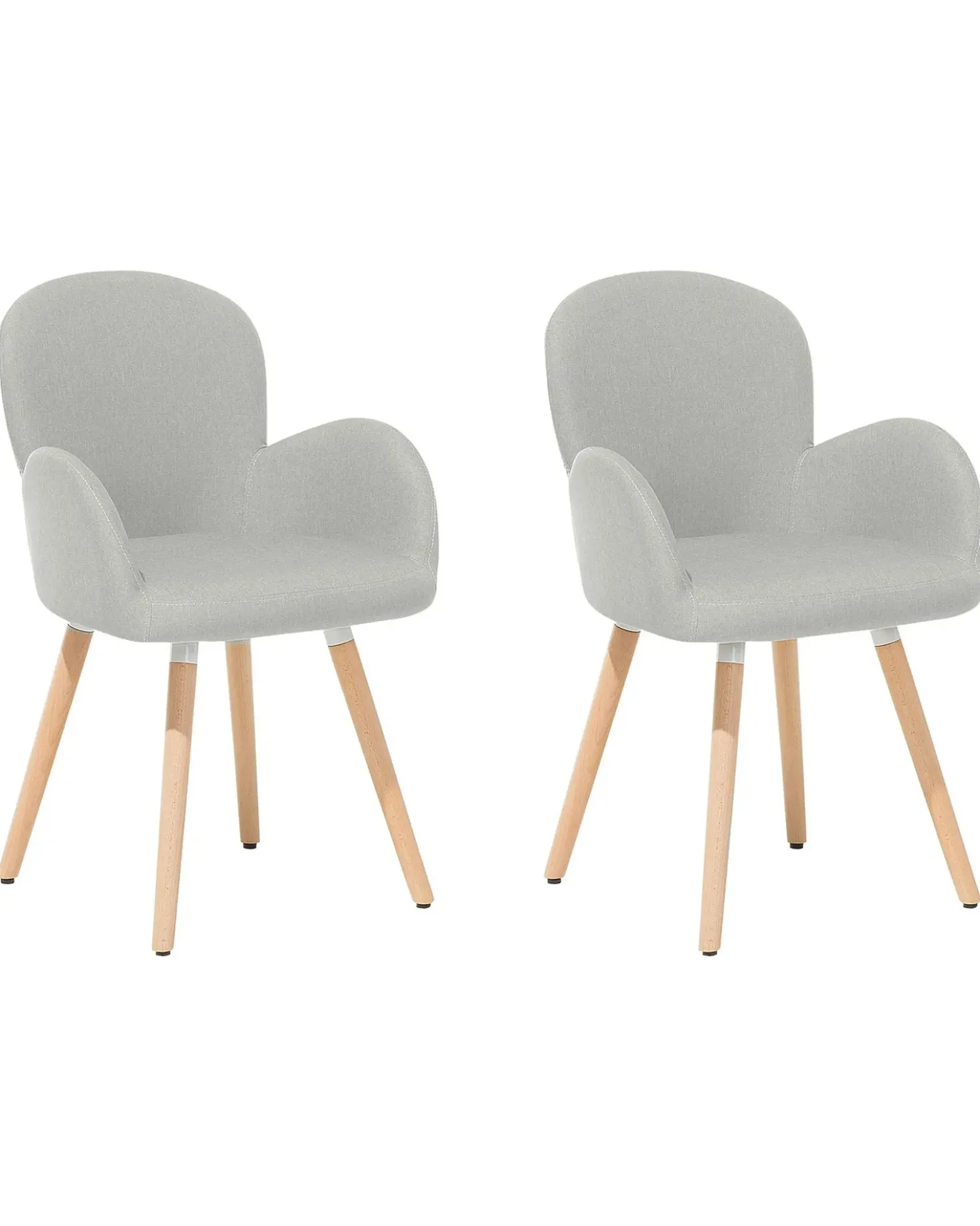 Set di 2 sedie da pranzo BROOKVILLE Tessuto Grigio chiaro