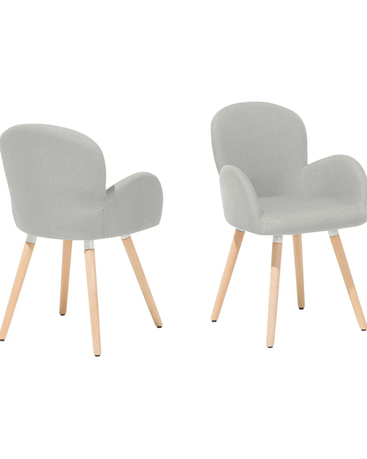 Set di 2 sedie da pranzo BROOKVILLE Tessuto Grigio chiaro