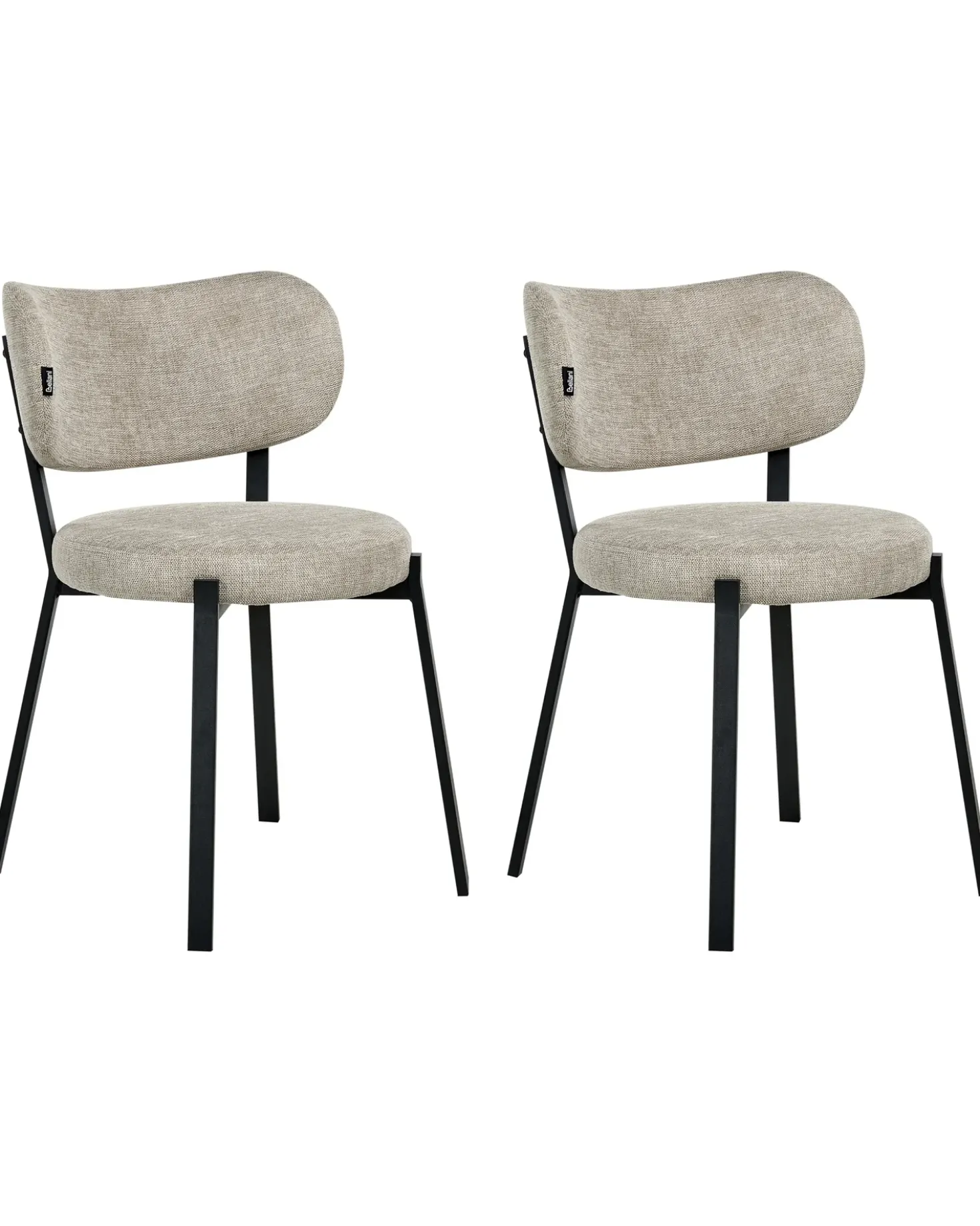 Set di 2 sedie da pranzo BRONTE Tessuto Beige