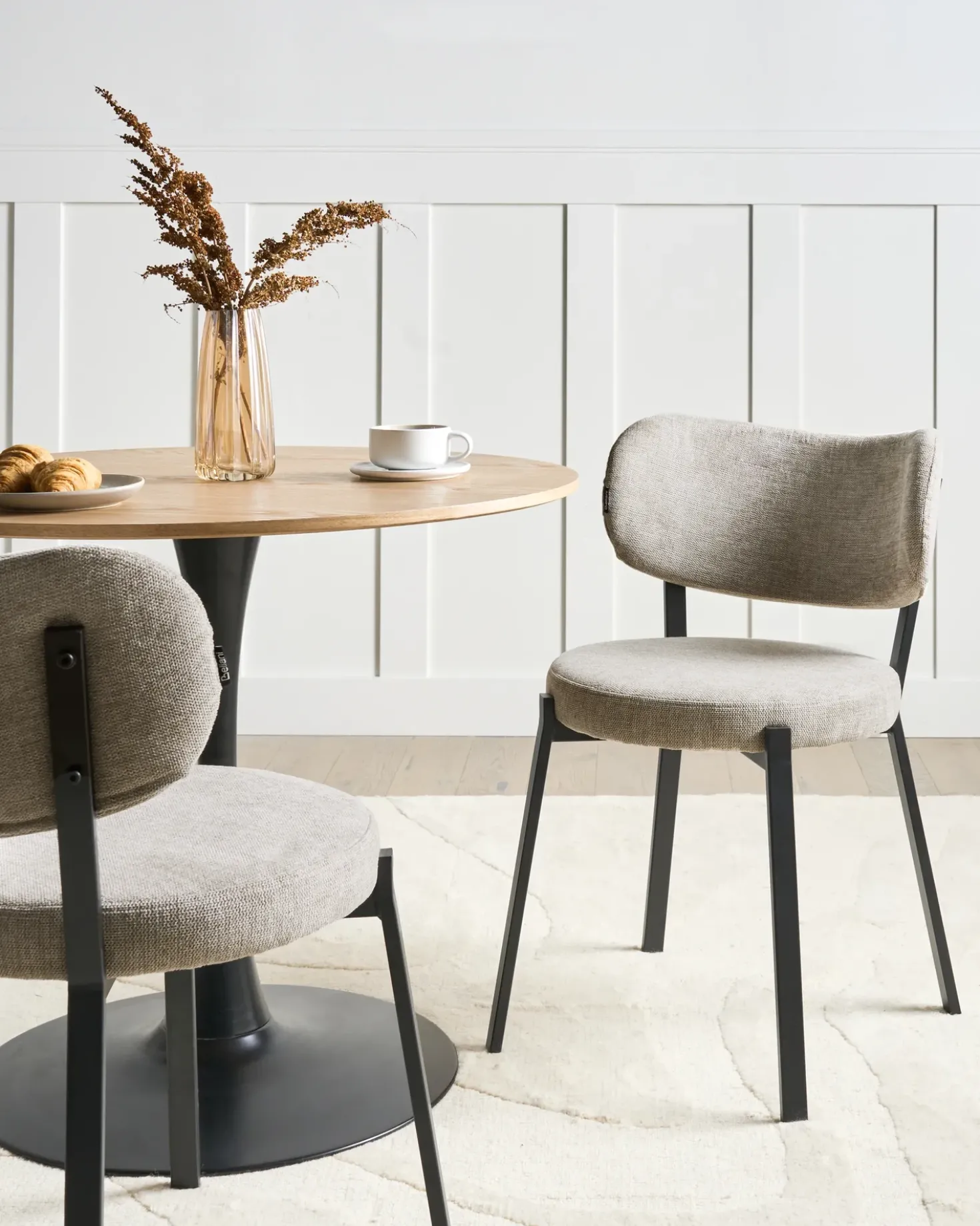 Set di 2 sedie da pranzo BRONTE Tessuto Beige