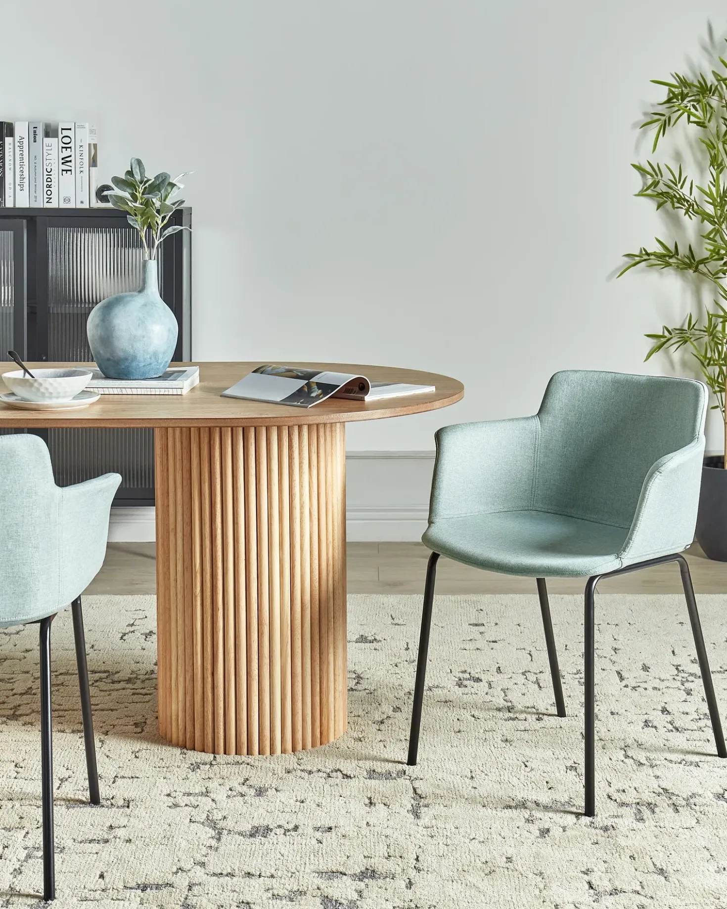 Set di 2 sedie da pranzo BELFIELD Tessuto Verde menta