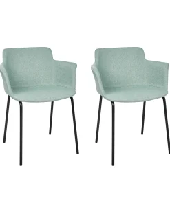 Set di 2 sedie da pranzo BELFIELD Tessuto Verde menta