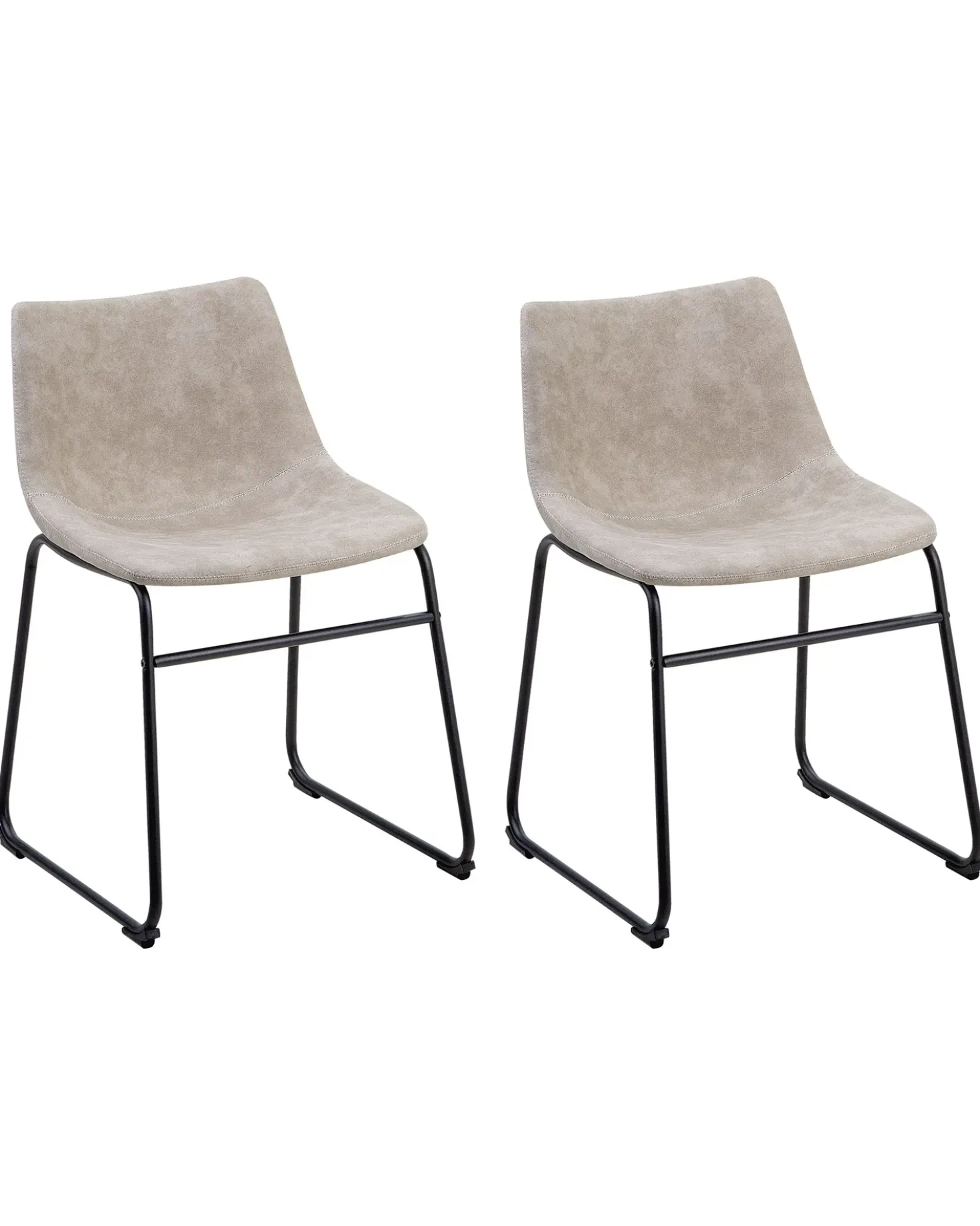Set di 2 sedie da pranzo BATAVIA Tessuto Beige