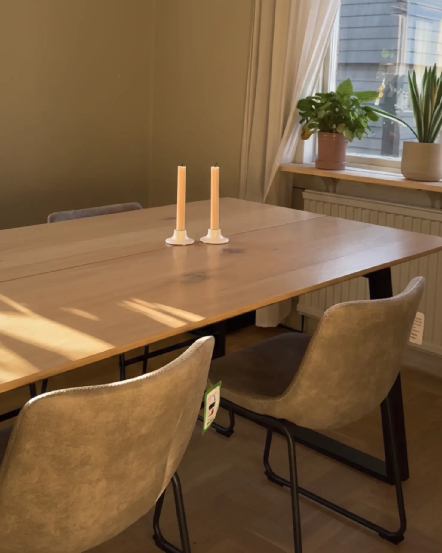 Set di 2 sedie da pranzo BATAVIA Tessuto Beige