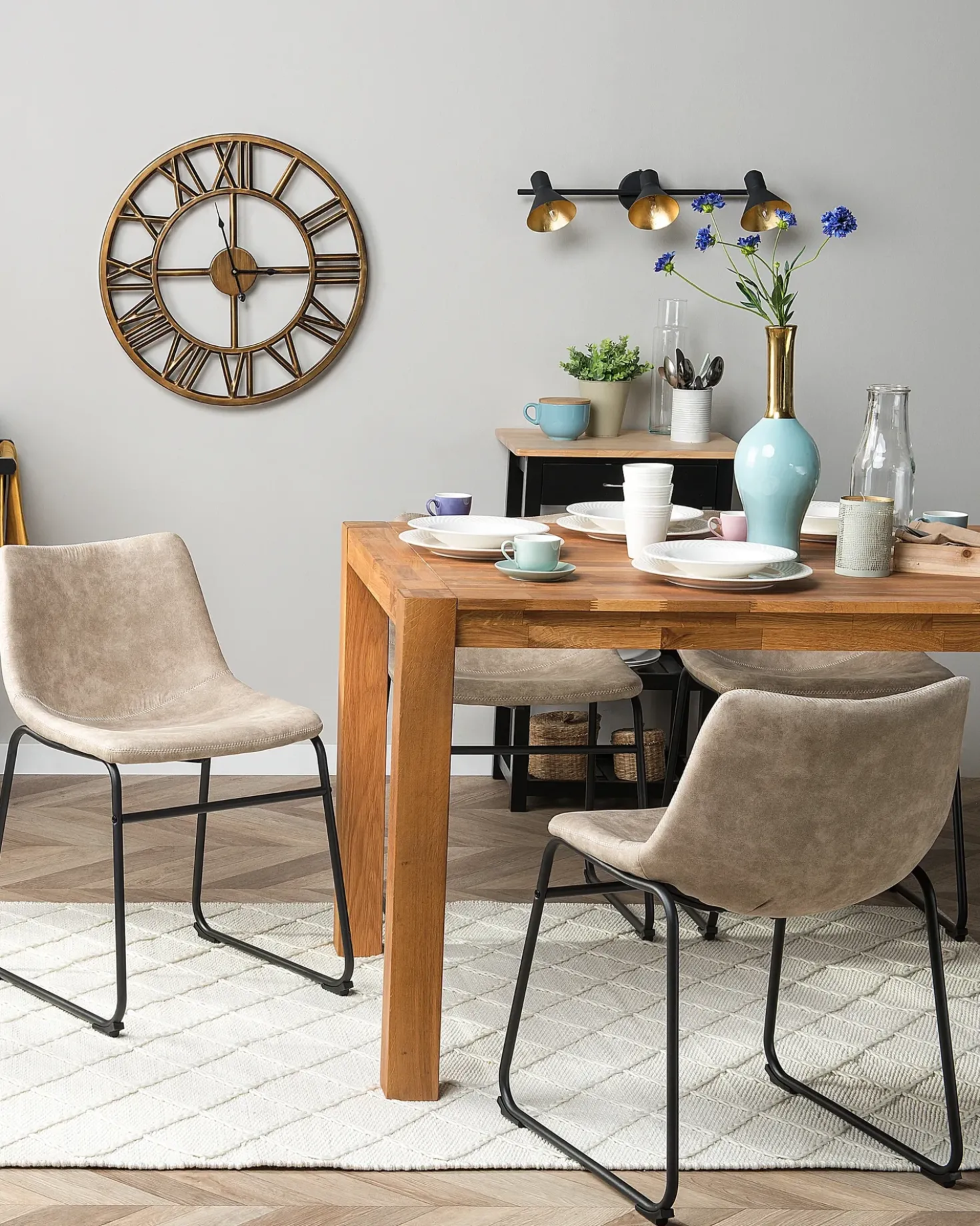 Set di 2 sedie da pranzo BATAVIA Tessuto Beige