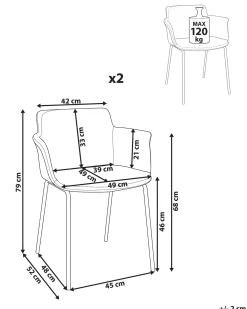 Set di 2 sedie da pranzo BELFIELD Tessuto Verde