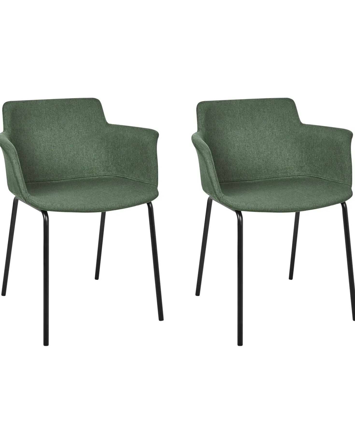 Set di 2 sedie da pranzo BELFIELD Tessuto Verde