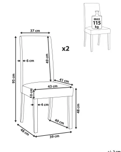 Set di 2 sedie da pranzo BROADWAY Pelle sintetica Marrone dorato
