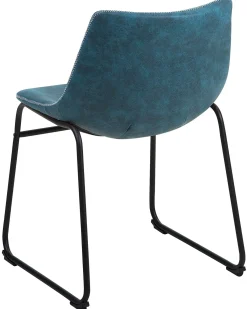 Set di 2 sedie da pranzo BATAVIA Tessuto Blu oltremare